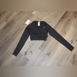 Gymshark Charcoal Long Sleeve Crop Top